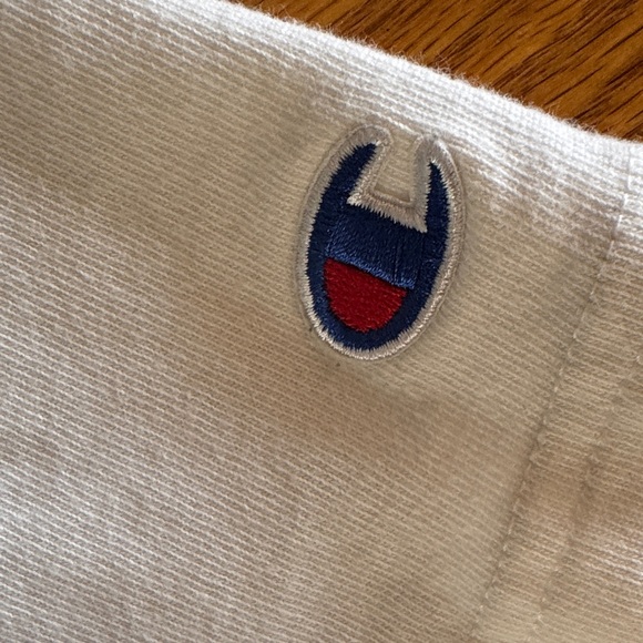 Champion Y2K White Tee with Blue and Red Logo - small - 100% cotton - Picture 3 of 5